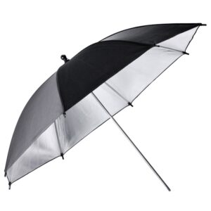 101cm Flitsparaplu Zilver/Zwart