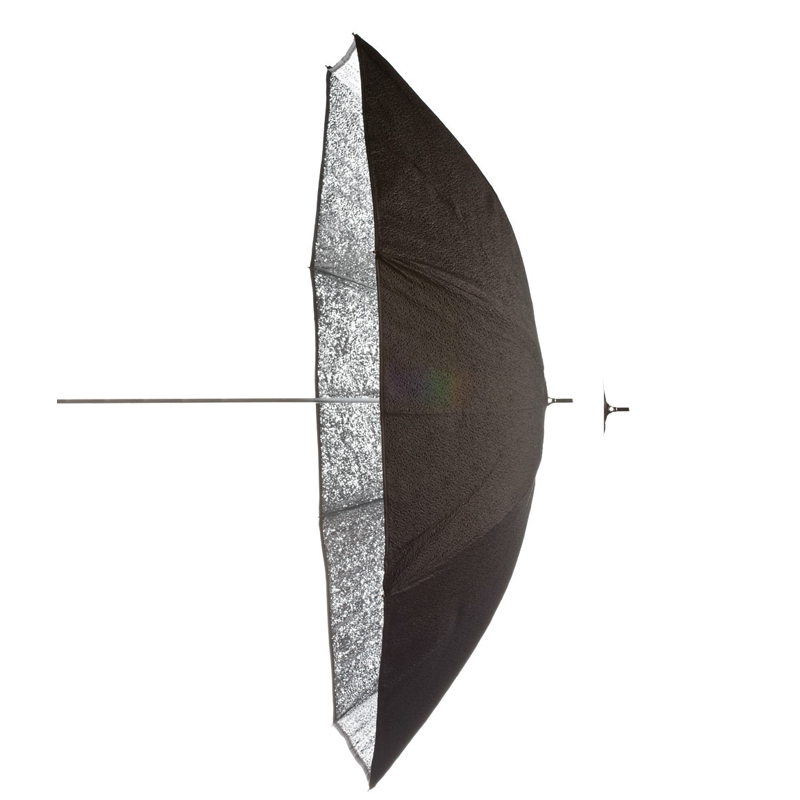 150cm Flitsparaplu Zwart/Zilver