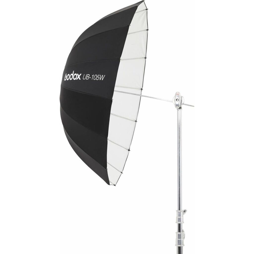 105cm Parabolische Paraplu Zwart & Wit