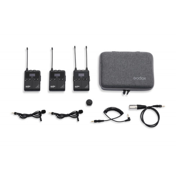 UHF Wireless & Lavalier Microphone dubbelkit (2x TX1 /1x RX1 /2x LMS 12 AXL)