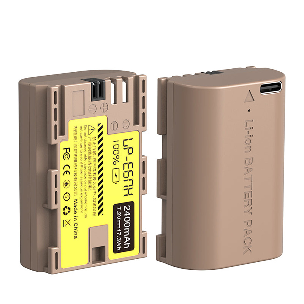 Canon LP E6NH Type Lithium Ion Battery With USB C Charging Port (2400mAh)