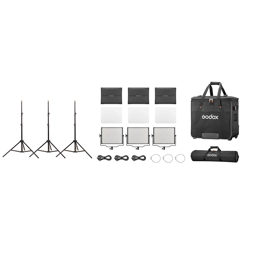 Studio LED Light Panel 3 Light Kit P120BI K2