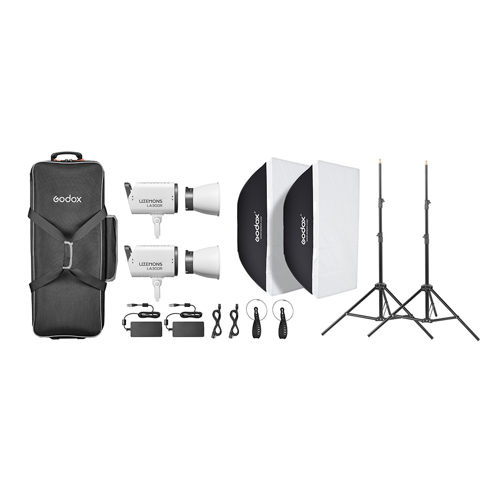 Litemons LA300R RGB LED Video Light 2 light kit