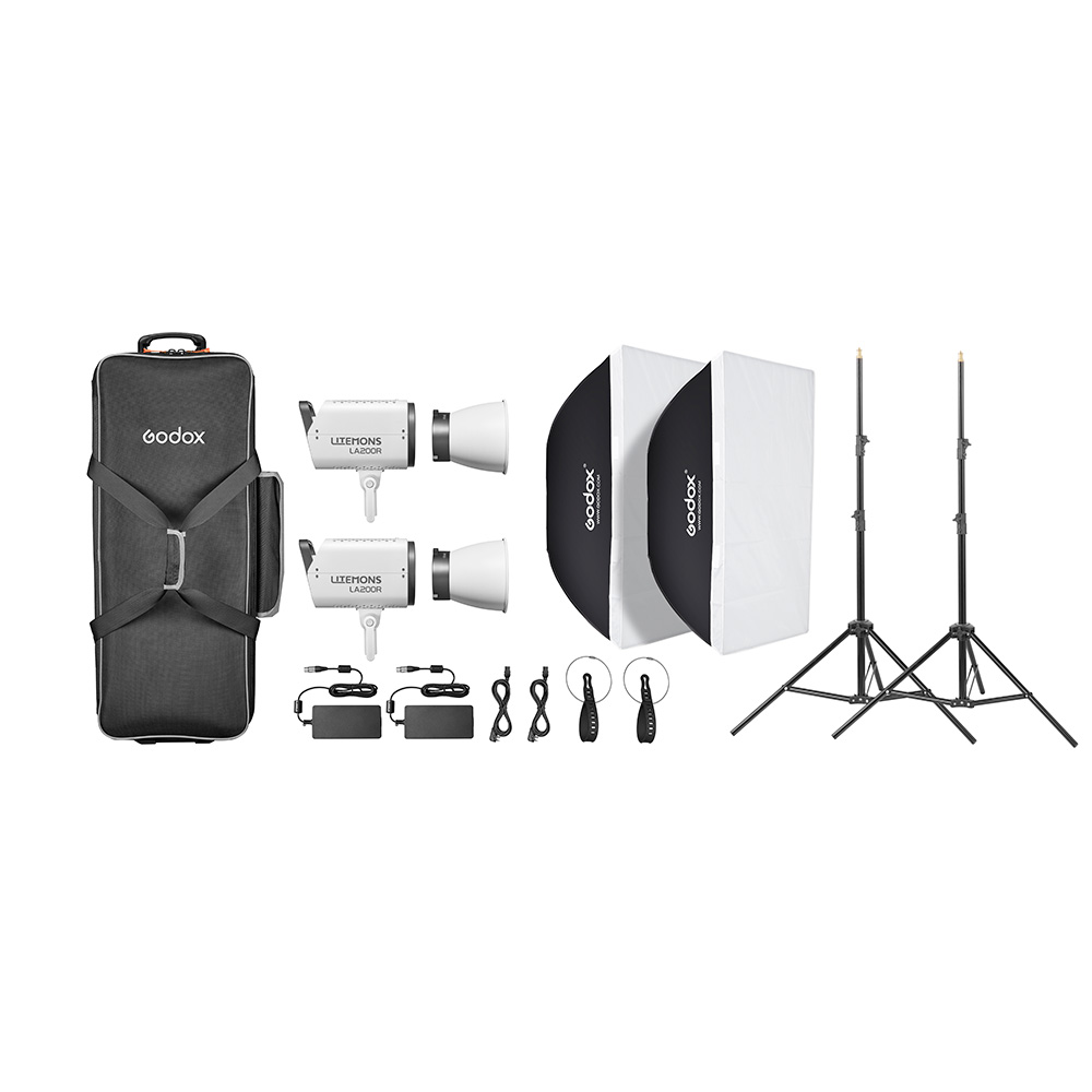 Litemons LA200R RGB LED Video Light 2 light kit