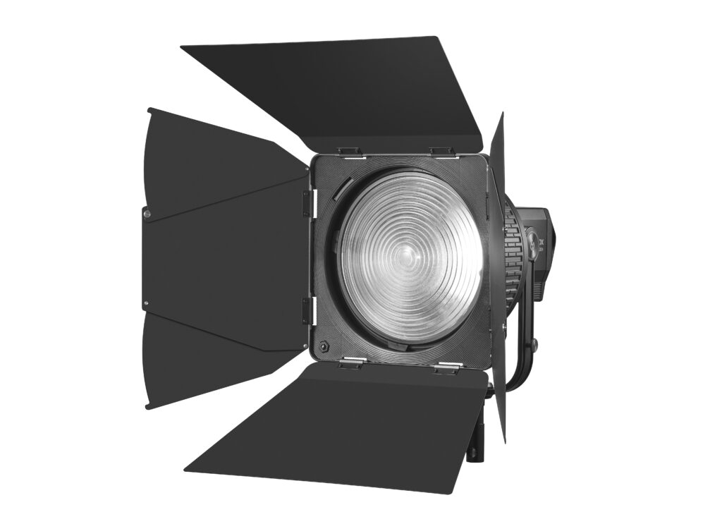 Fresnel barndoor for 8 inch lens