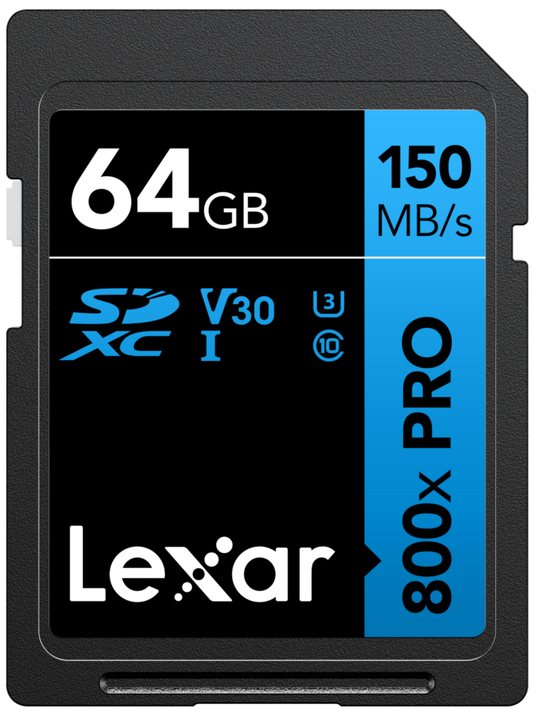 SDXC 800x PRO Blue Series 64GB UHS-1 V30 – Read 150MB/s