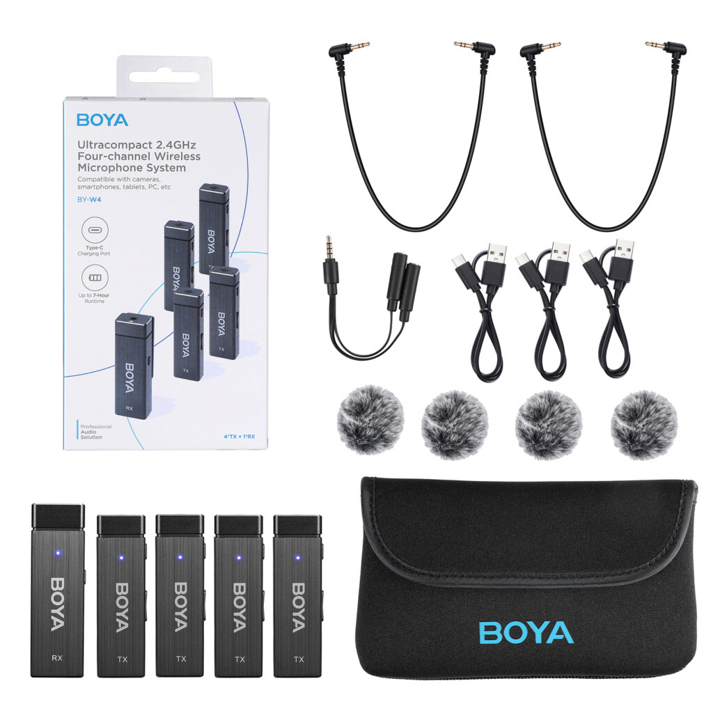 BY-W4 Wireless microphone 1RX-4TX TRRS-TRS