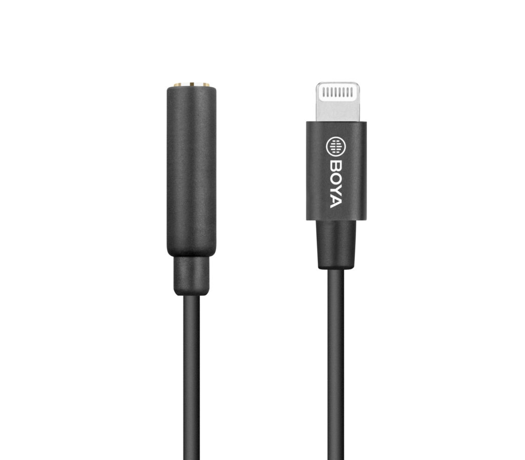 BY-K3 3.5mm female TRRS to male lightning adapter cable