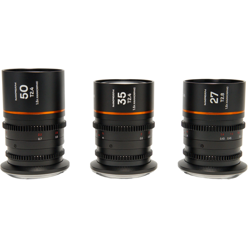 Nanomorph S35 Prime 3-Lens Bundle (27mm, 35mm, 50mm) (Amber) DL