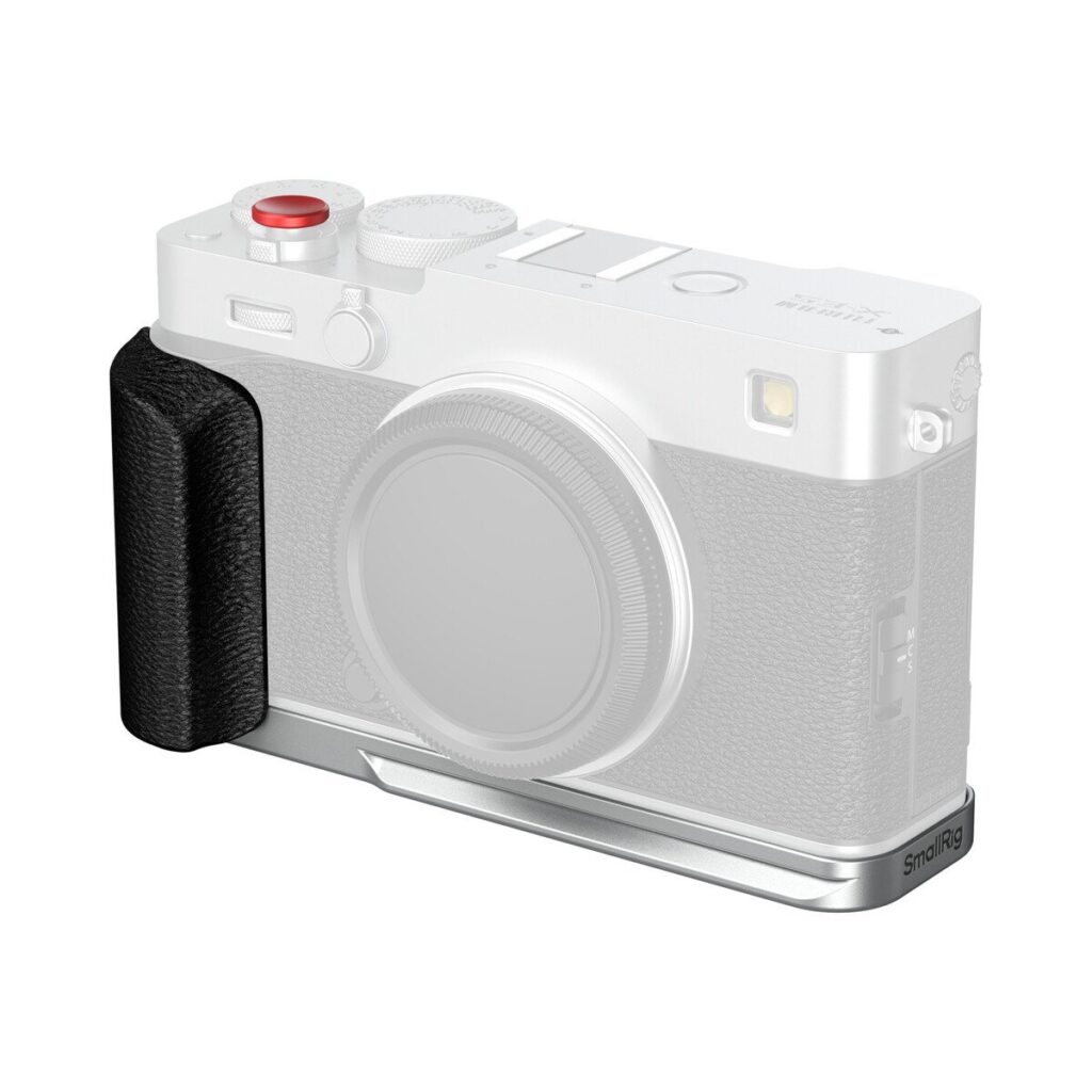 5447 L-Shaped Mount Plate with Silicone Handle for FUJIFILM X-E5 (Silver)