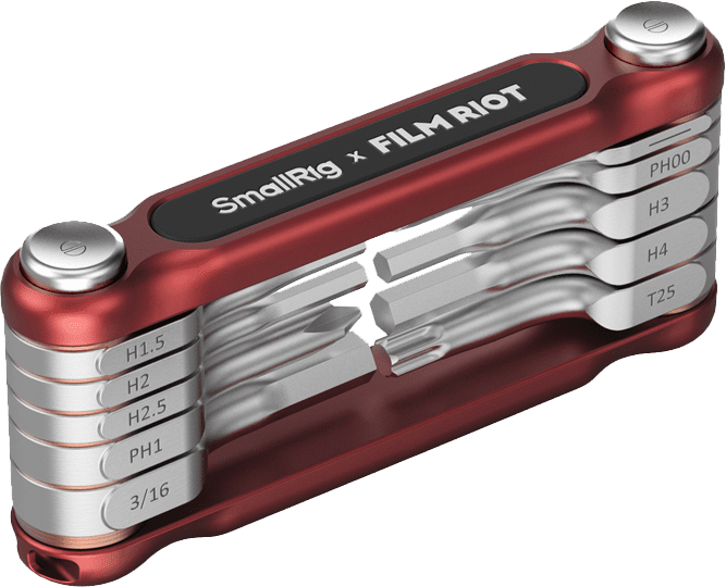 4813 x FILM RIOT 10-in-1 Detent Folding Multi-Tool Kit (Red)