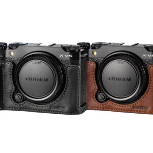 4879 Camera Leather Half Case Kit for FUJIFILM X-M5 (Black)