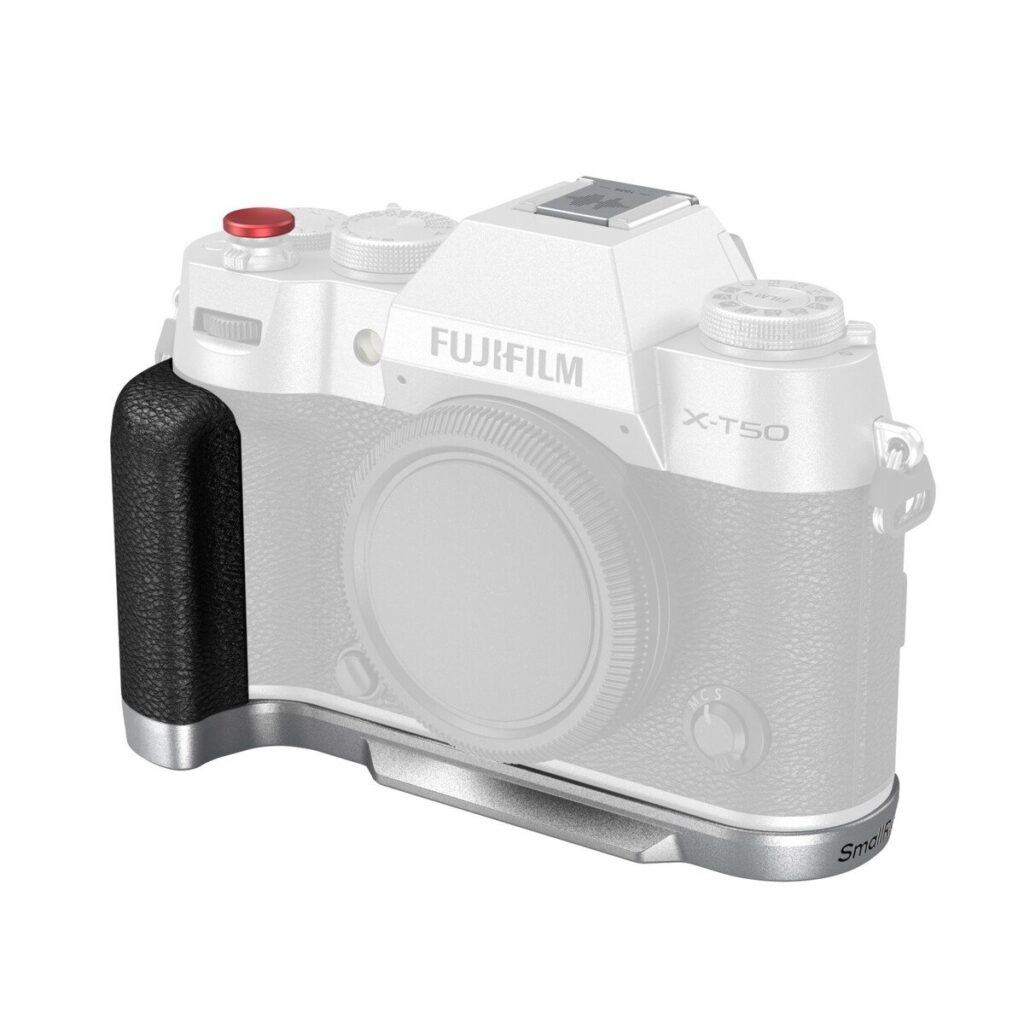 4713C L-Shape Mount Plate with Handle for FUJIFILM X-T50 (Silicone/Silver)