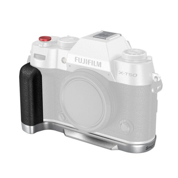 4713C L-Shape Mount Plate with Handle for FUJIFILM X-T50 (Silicone/Silver)