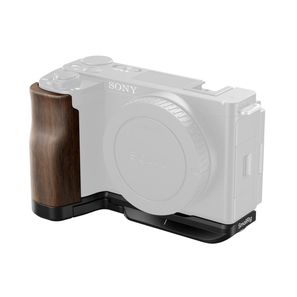 4864 L-Shape Mount Plate with Wooden Handle for Sony ZV-E10 II