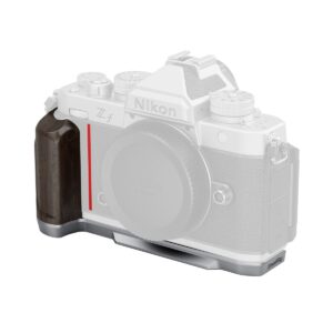 5707 L-Shaped Mount Plate with Wooden Handle for Nikon Z f (Silver)