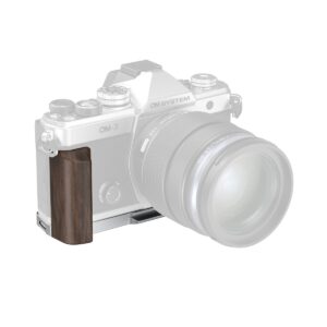 5563 L-Shaped Mount Plate with Wooden Handle for OM SYSTEM OM-3
