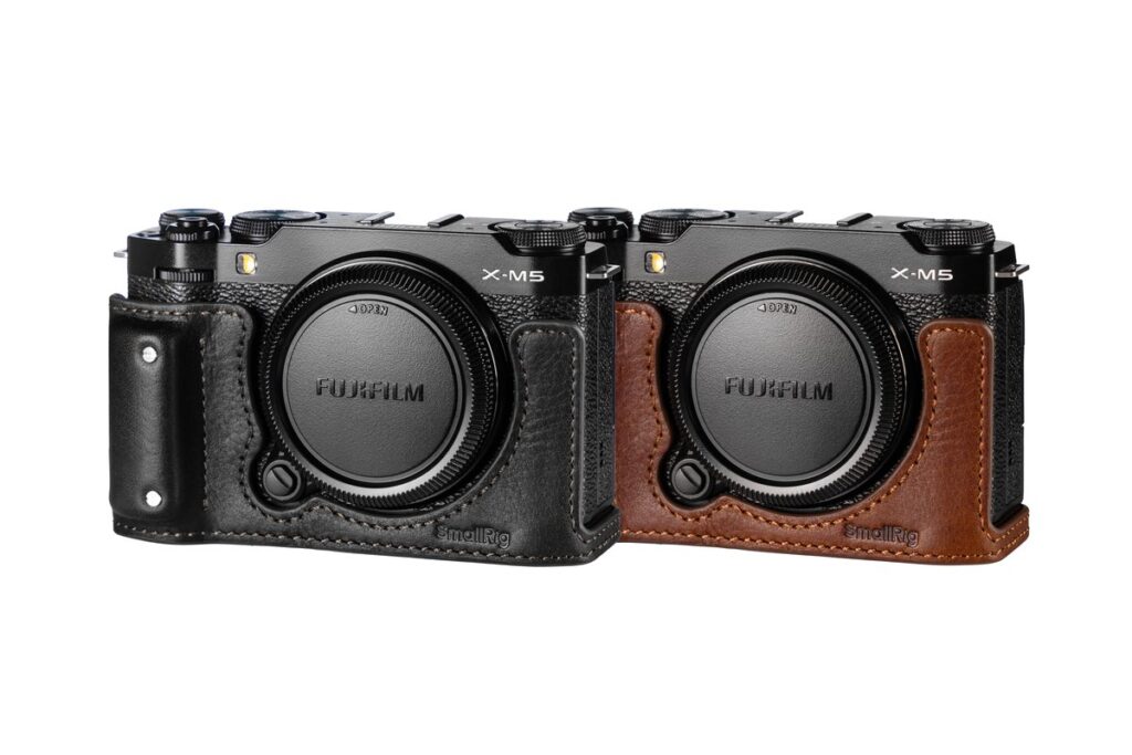 4880 Camera Leather Half Case Kit for FUJIFILM X-M5 (Brown)