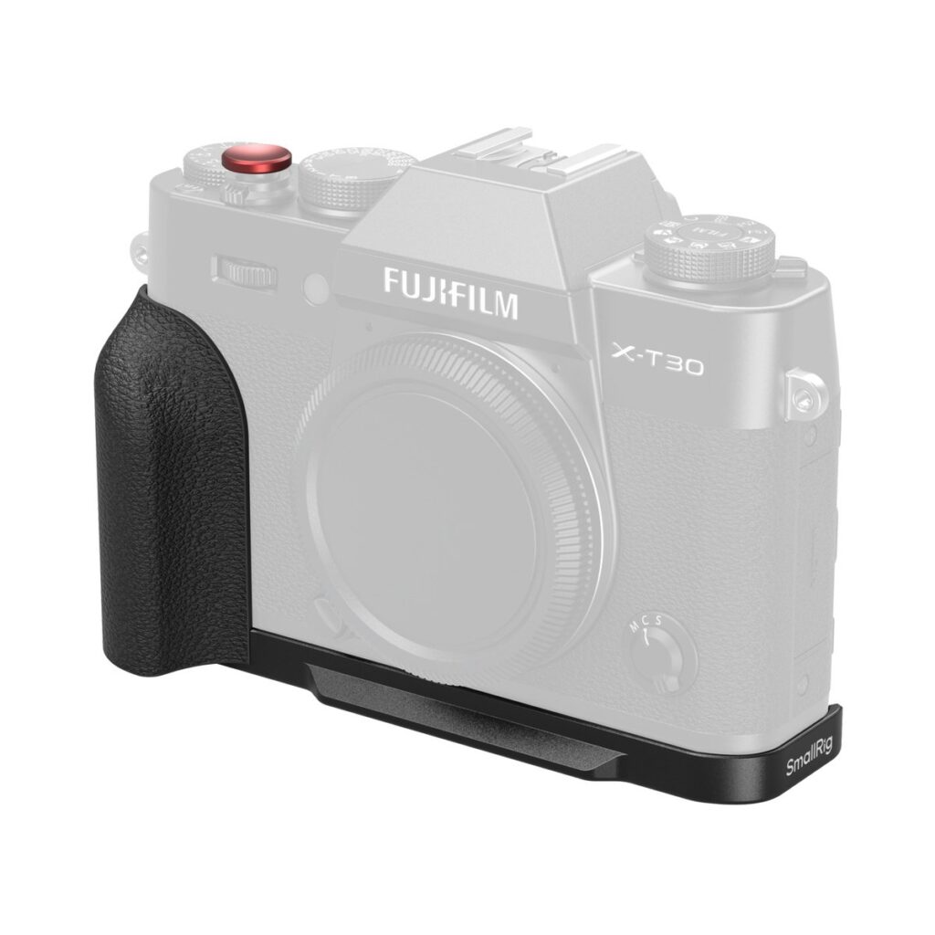 5663 L-Shaped Mount Plate with Silicone Handle for FUJIFILM X-T30 / X-T30 II / X-T30 III (Black)