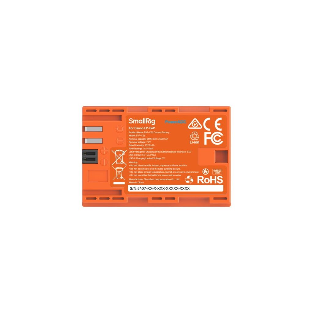 5407 Camera Battery for Canon LP-E6P (Orange)
