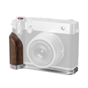 5265 L-Shape Mount Plate with Wooden Handle for FUJIFILM GFX100RF (Silver)