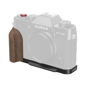 5666 L-Shaped Mount Plate with Wooden Handle for FUJIFILM X-T30 / X-T30 II / X-T30 III (Black)