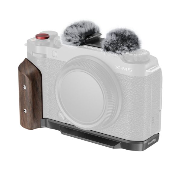 5260 L-Shape Mount Plate with Wooden Handle for FUJIFILM X-M5 (Black)