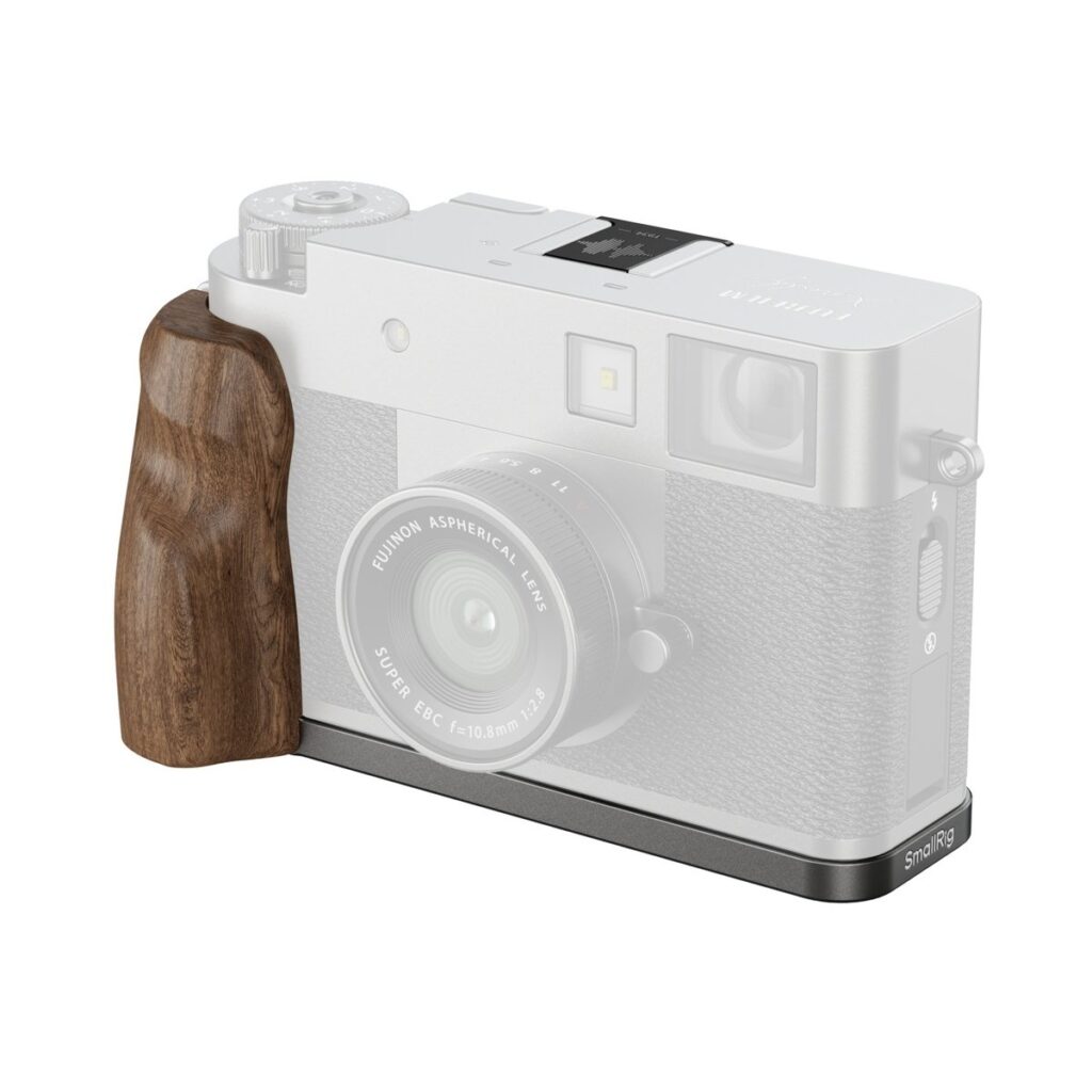 5394 L-Shaped Mount Plate with Wooden Handle for FUJIFILM X half (Charcoal Silver)