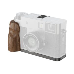 5394 L-Shaped Mount Plate with Wooden Handle for FUJIFILM X half (Charcoal Silver)