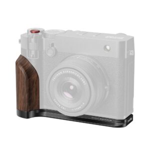 5266 L-Shape Mount Plate with Wooden Handle for FUJIFILM GFX100RF (Black)