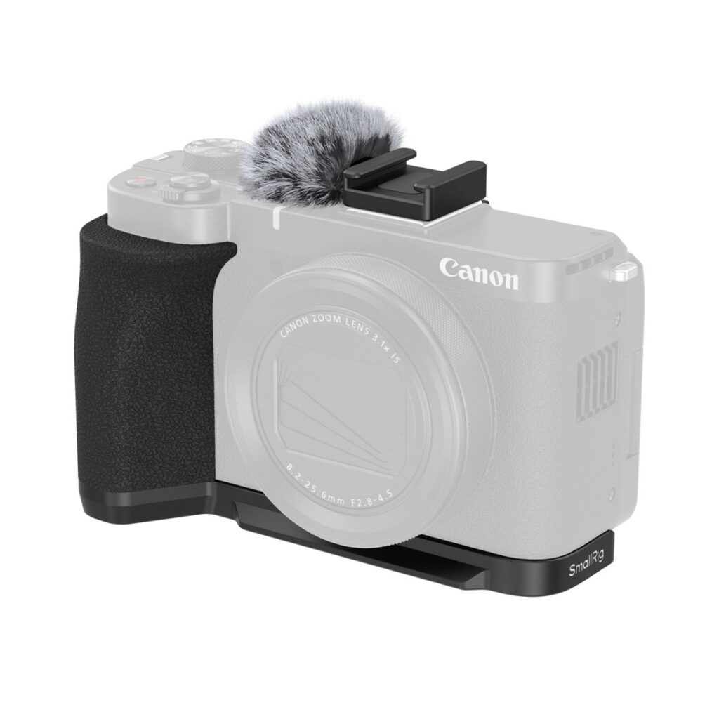 5808 L-Shaped Mount Plate with Handle for Canon PowerShot V1 (Black)