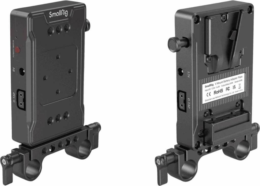 3498 Battery Adapter Plate V-Mount (Basic Version) with Dual Rod Clamp