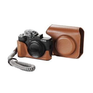 5385 Leather Case Kit for Canon PowerShot V1 (Brown)