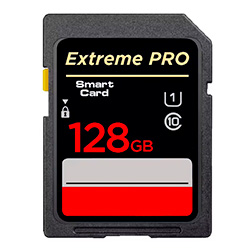 Incluye una tarjeta SD de alta velocidad de 128 GB Pro