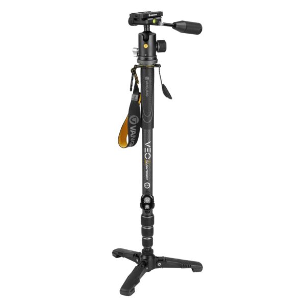 Vanguard Veo 2S CM-264TBP120T – Monopie de carbono con pie retráctil, rótula de bola