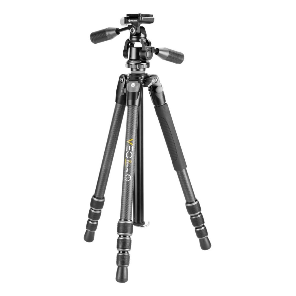 Vanguard Veo 3 264CPS – Trípode de fibra de carbono, rótula de 3 vías