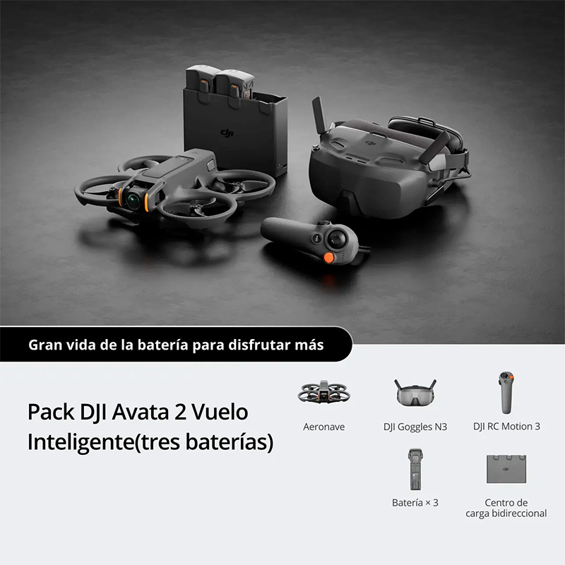 DJI AVATA 2 FLY Smart Combo con 3 baterías