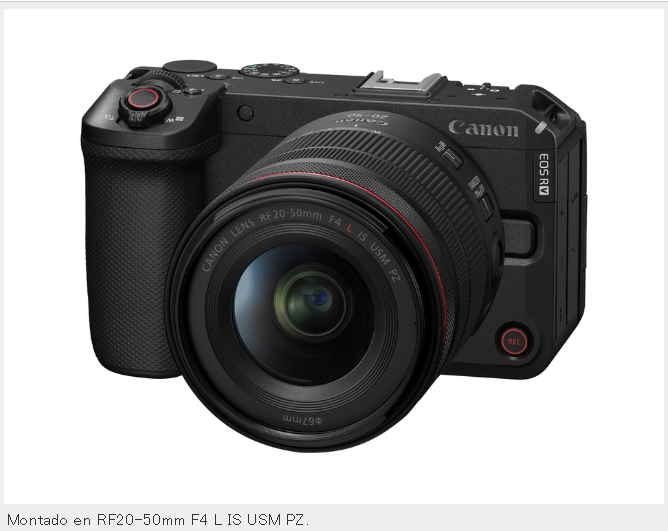 La EOS R6 V es una cámara de vídeo sin espejo de fotograma completo de 35 mm.