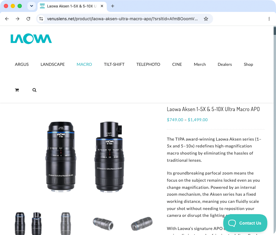 LAOWA lanza en el extranjero su primer objetivo macro de 5-10x.