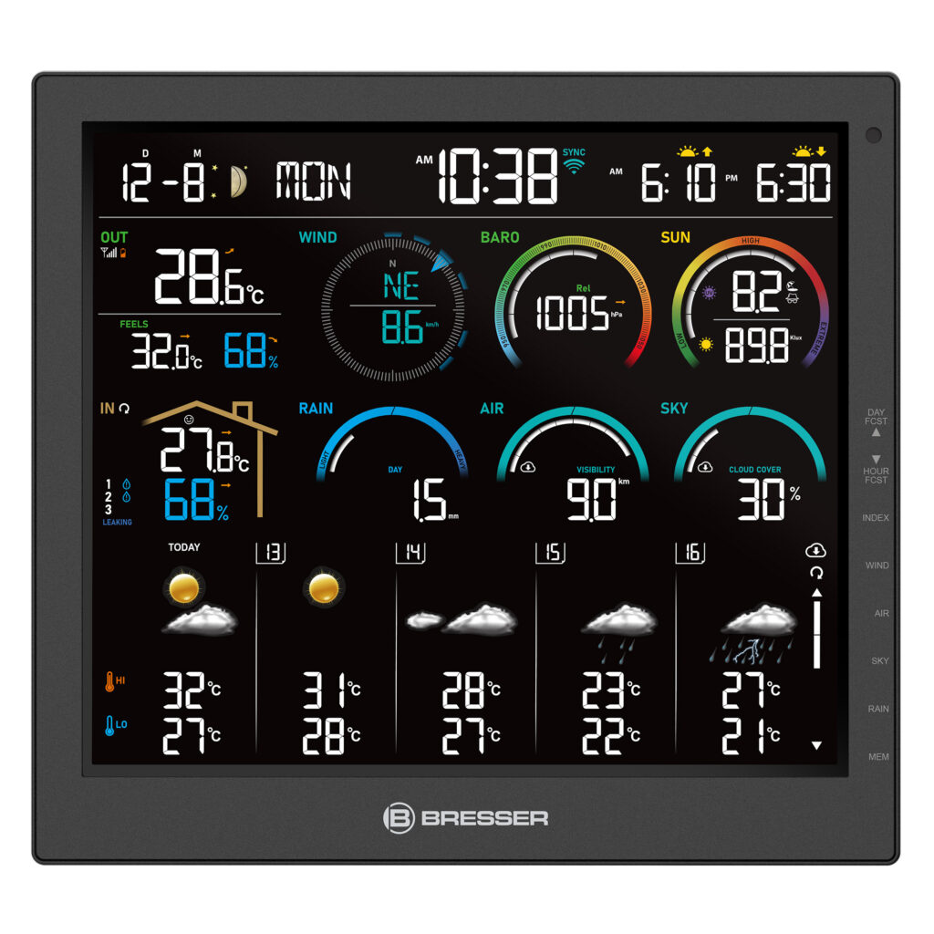 BRESSER 4CAST 10″-estación meteorológica Wi-Fi incl. sensor 8 en 1