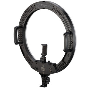 BRESSER Aro de Luz STR-48B LED bicolor de 48W, atenuable, con soporte para cámara y smartphone