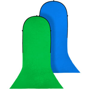 BRESSER Fondo Plegable BR-TR16 180 x 240cm +240 cm con Tren Verde/Azul
