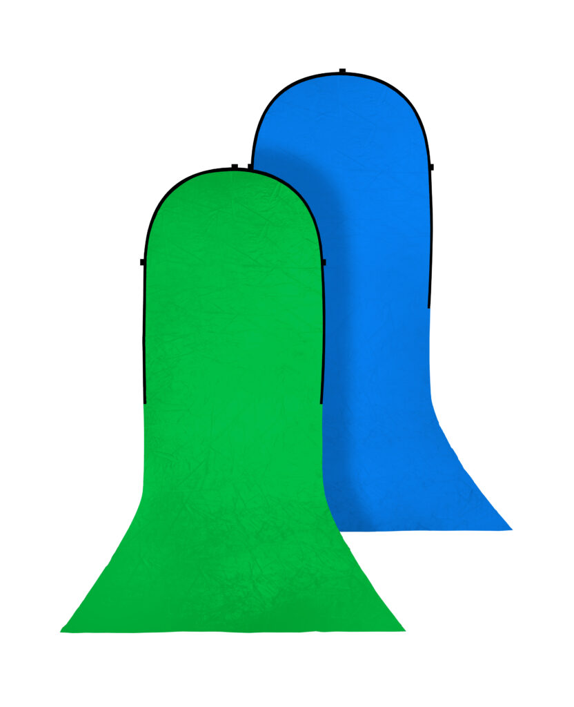 BRESSER Fondo Plegable BR-TR16 180 x 240cm +240 cm con Tren Verde/Azul