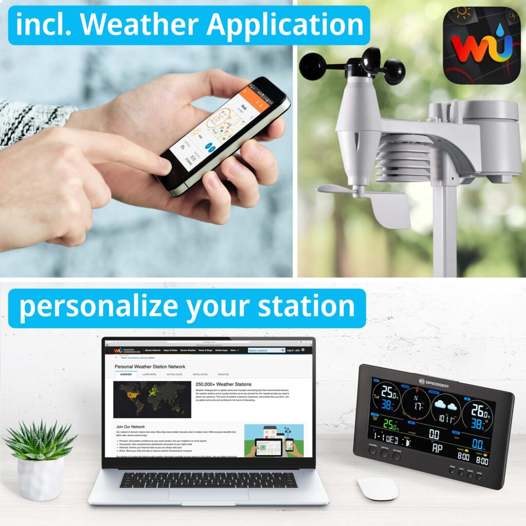Centro meteorológico BRESSER WIFI ClearView con sensor 7 en 1