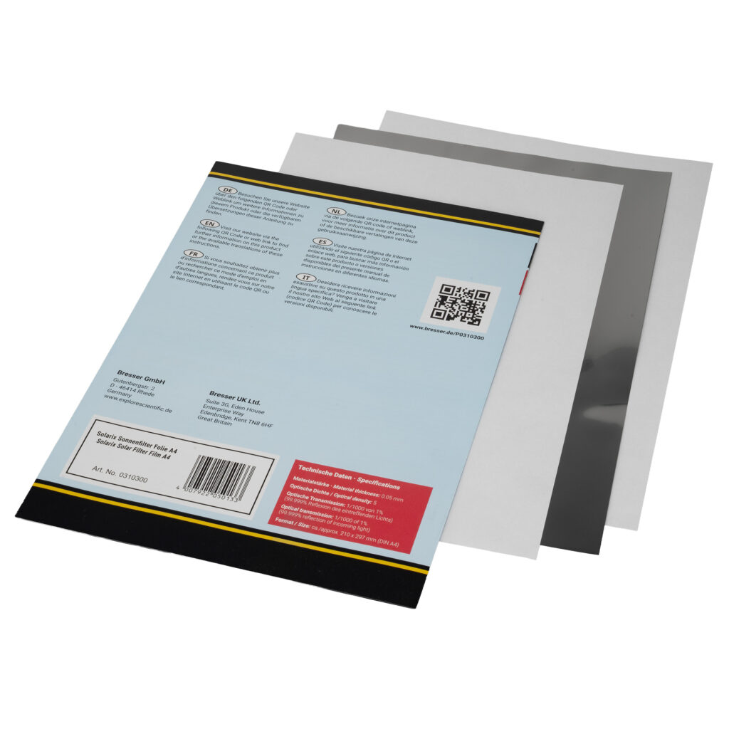 EXPLORE SCIENTIFIC Filtro solar Solarix folio A4