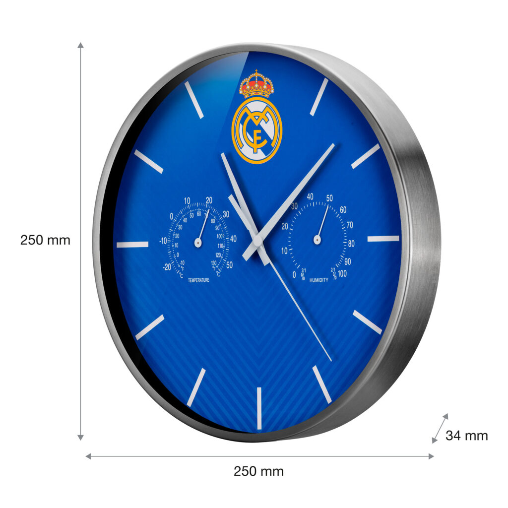 Reloj de pared termo/higro Real Madrid Moderno