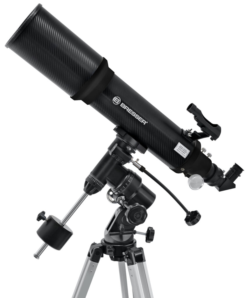 Telescopio refractor BRESSER Polaris-II 102/600 EQ3 con adaptador para smartphone y filtro solar