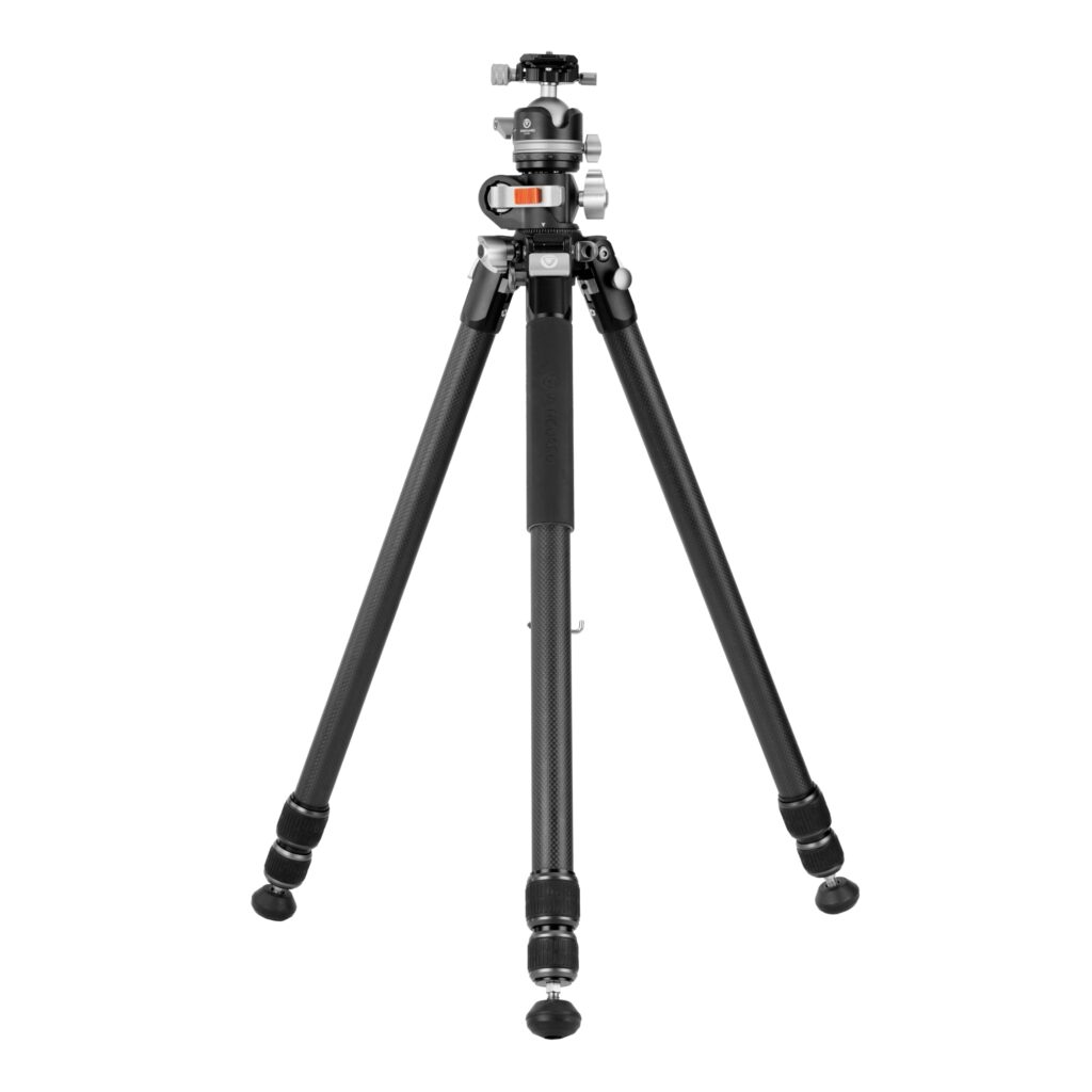 Vanguard Veo 5+ 303CLBS – Trípode de carbono, columna multi ángulo, rótula de bola de doble eje